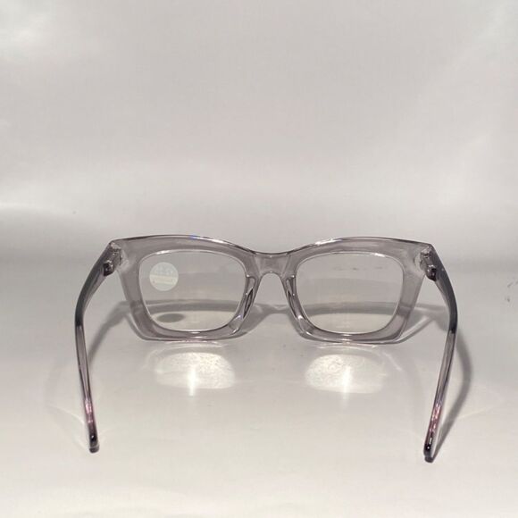 1178 Gretchen Reading Glasses 2.5 Square Clear Grey Oversize NWT - Picture 5 of 9